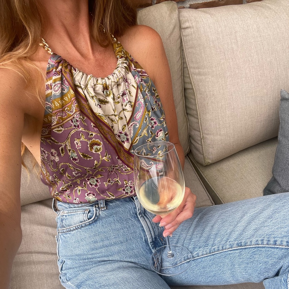 Olivaceous scarf top, size medium and large, new without tag, free people vibes